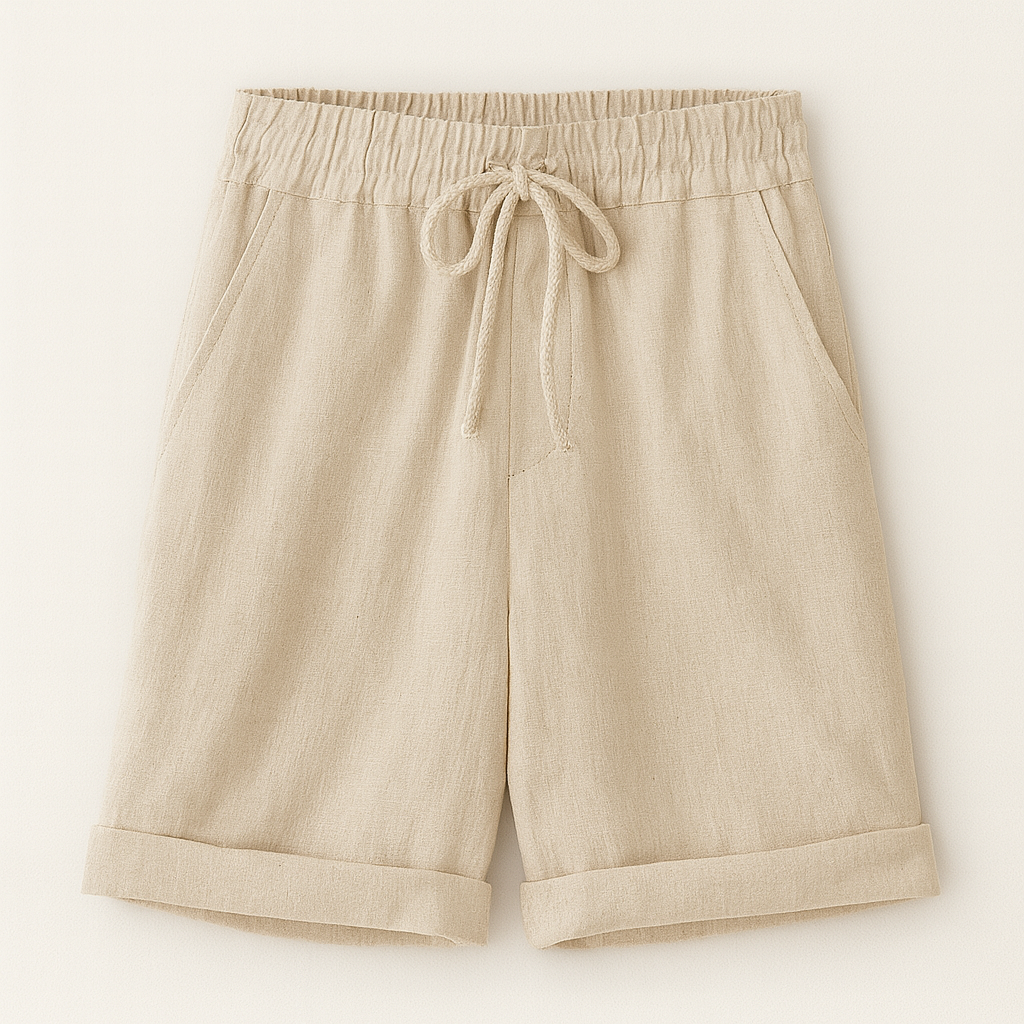 The Sofia Linen Capri Trousers – Trousers – Beige – Lila Faye