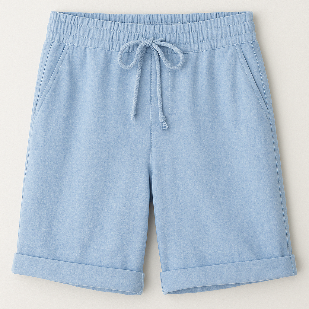 The Sofia Linen Capri Trousers – Trousers – Light Blue – Lila Faye