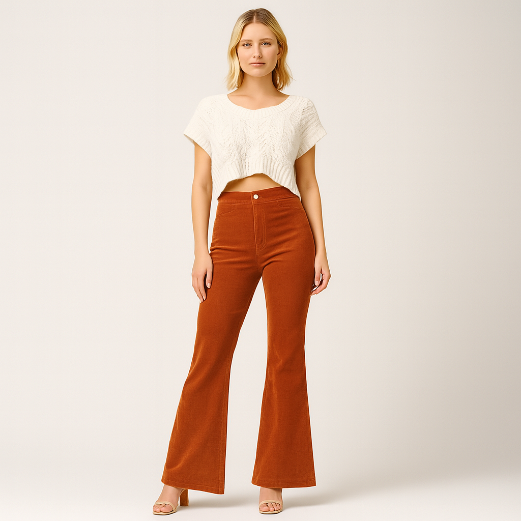 The Greta High-Waisted Flared Trousers – Trousers – – Lila Faye