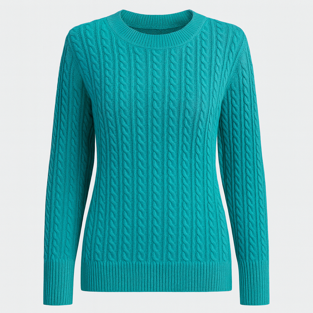 The Dorevelle Round-Neck Sweater – Sweater – Cyan – Lila Faye
