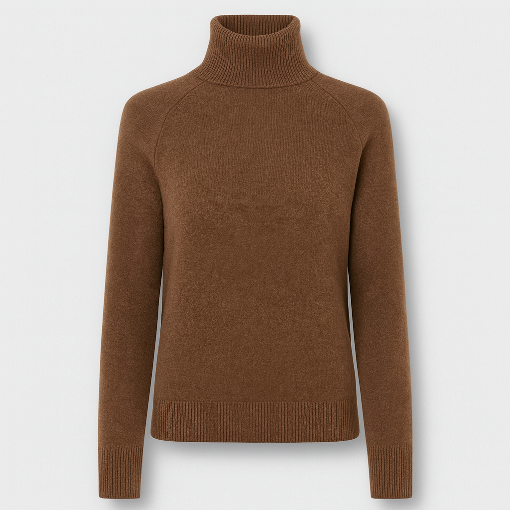 The Emilia Turtleneck Knit Sweater – Sweaters – Dark Brown – Lila Faye