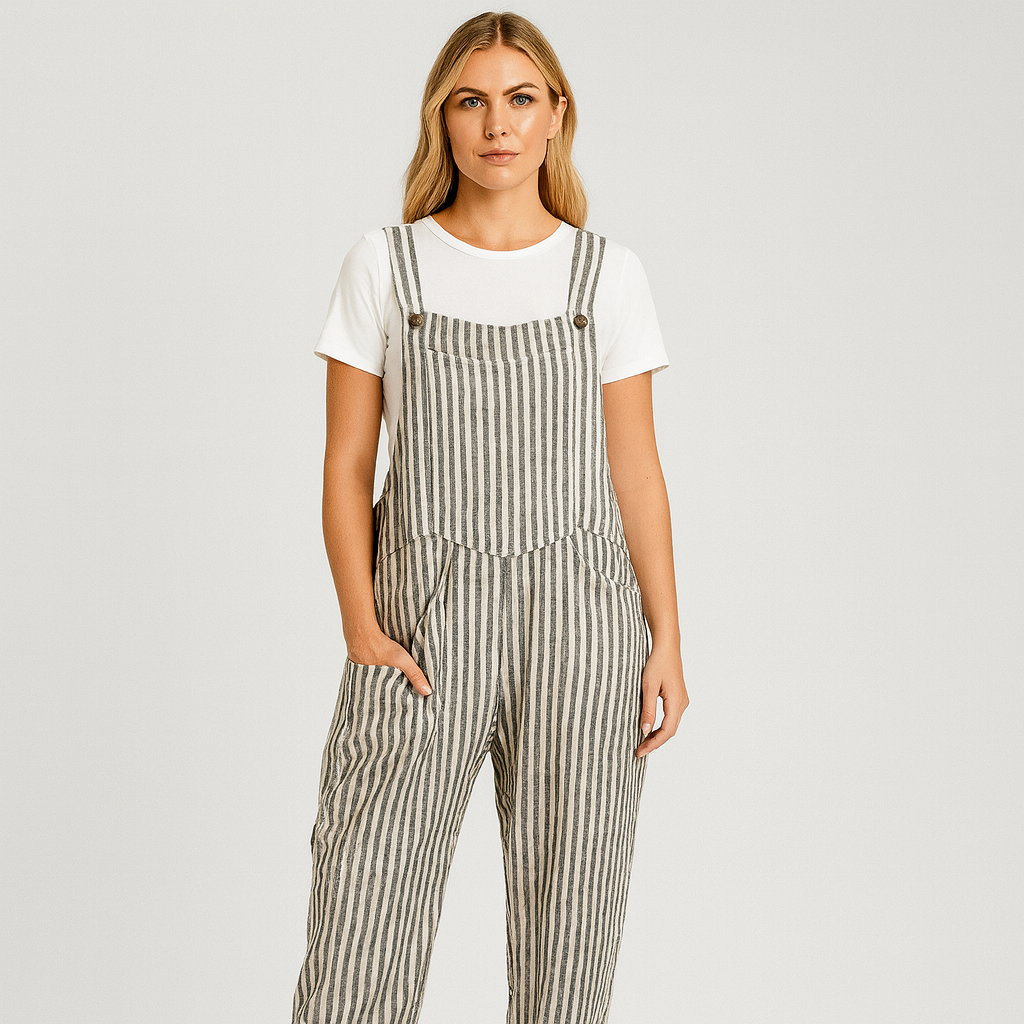 The Harper Striped Linen Jumpsuit – Jumpsuits – – Lila Faye