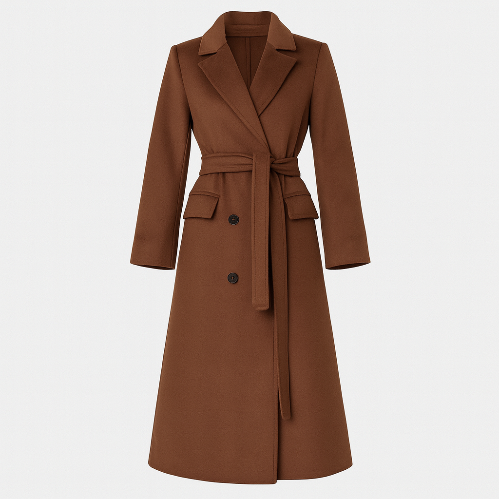 The Claudia Double-Breasted Winter Coat – Coat – Dark Brown – Lila Faye