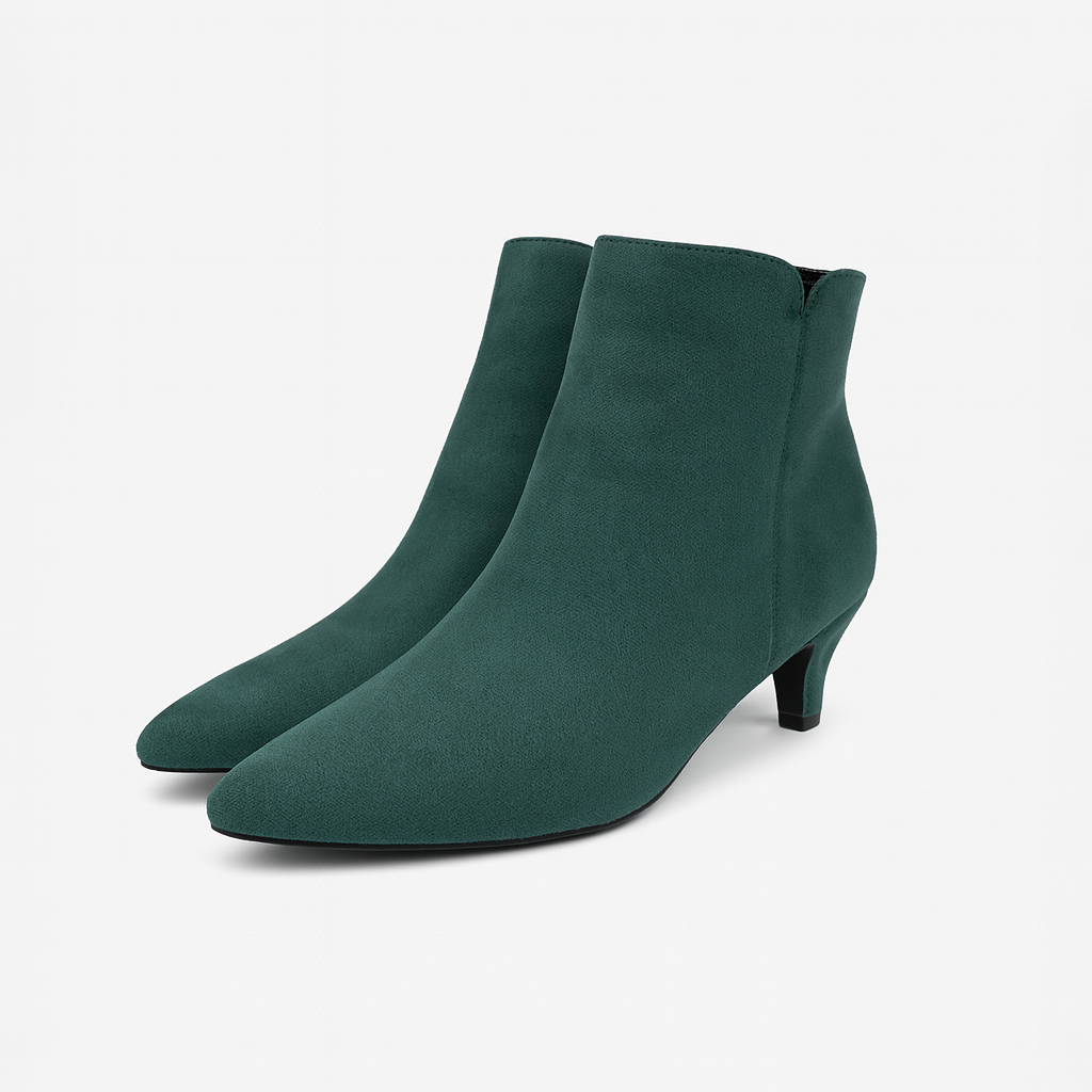 The Alina High Heel Ankle Boots – Shoes – Dark Green – Lila Faye