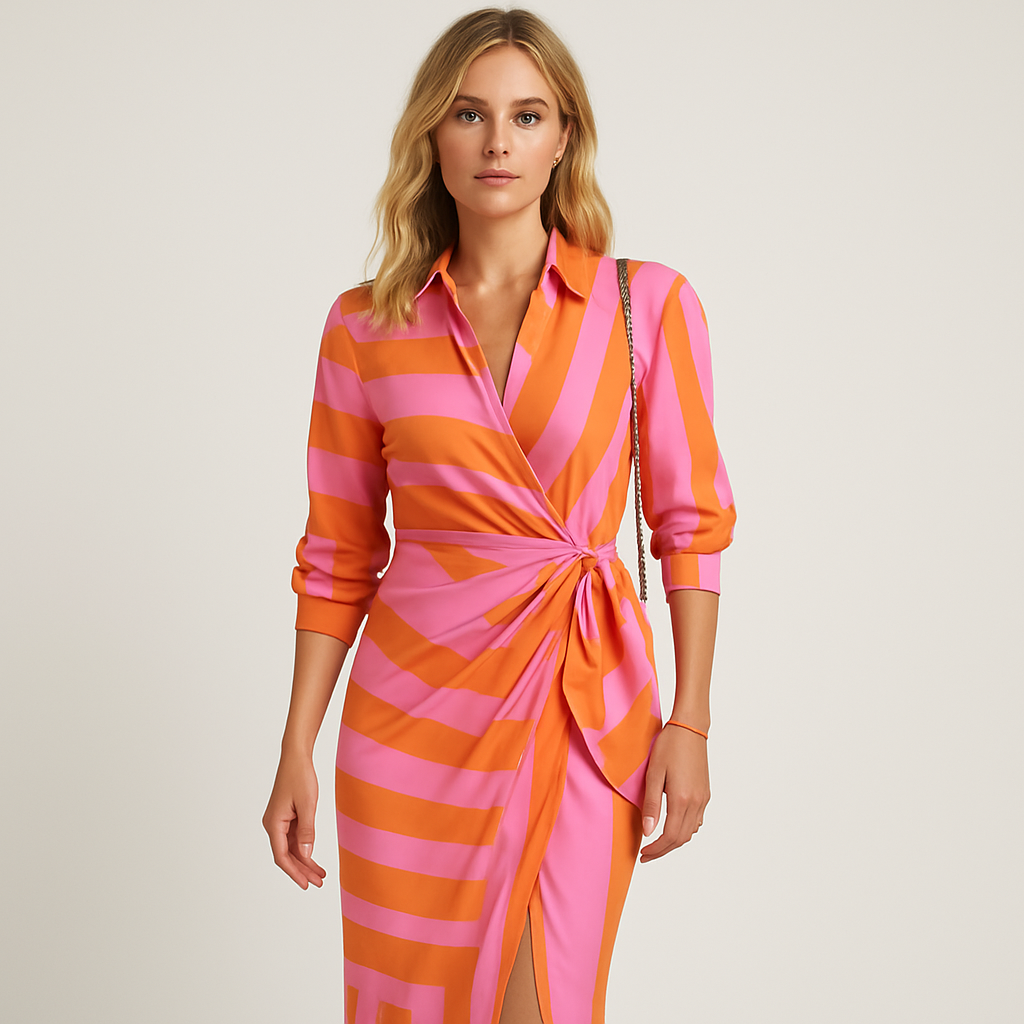 The Freya Colorful Wrap Maxi Dress – Maxi Dresses – – Lila Faye