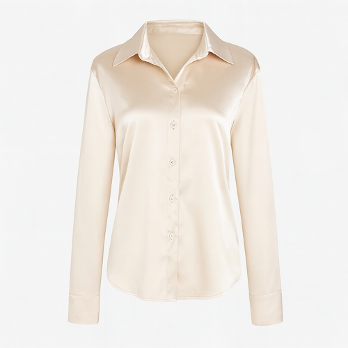 The Celestine Satin Shirt – Shirt – Gold – Lila Faye