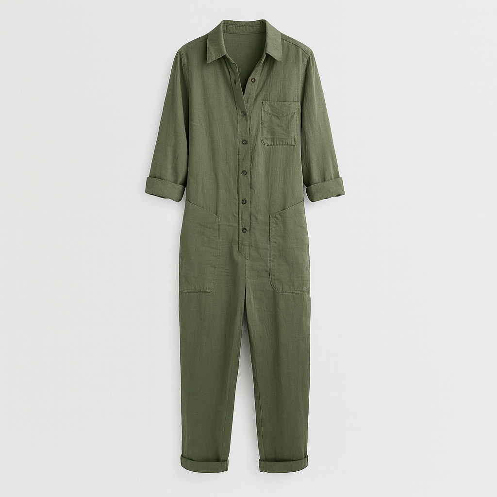 The Aria Linen Jumpsuit – Jumpsuits – Green – Lila Faye