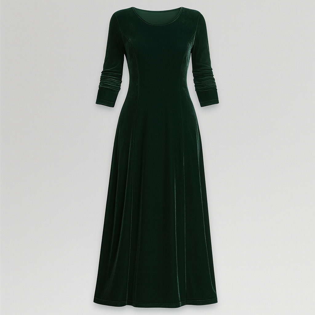 The Amara Velvet Midi Dress – Dress – Green – Lila Faye