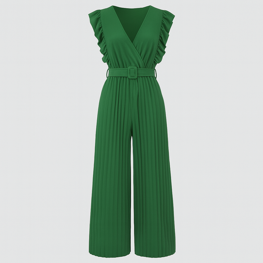 The Miriama Pleated Jumpsuit – Jumpsuits – Green – Lila Faye