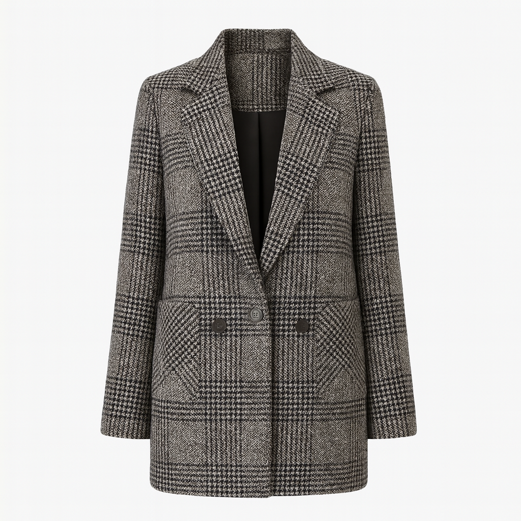 The Liriel Houndstooth Coat – Coat – Grey – Lila Faye