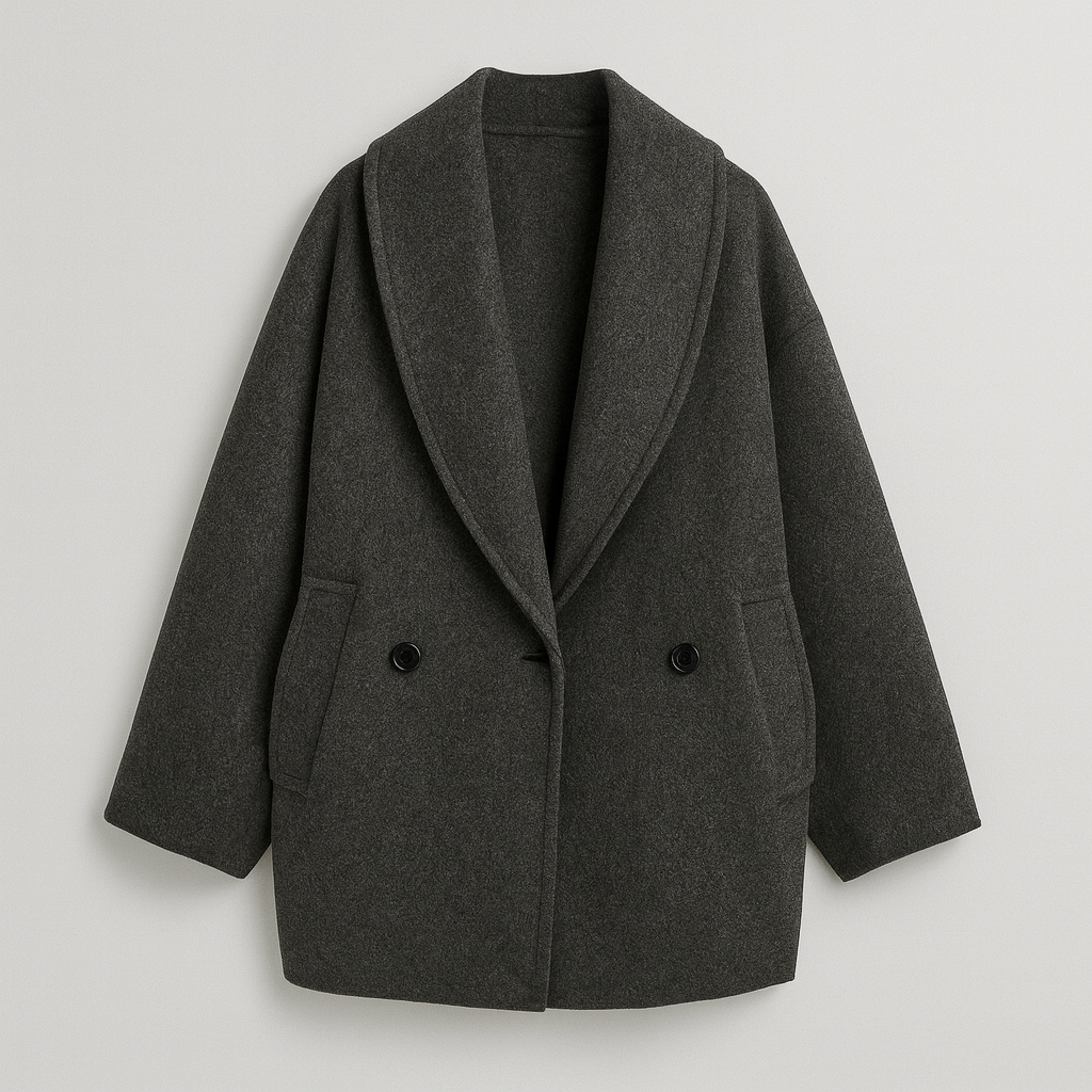 The Helena Oversized Wool Blend Coat – Coat – Grey – Lila Faye