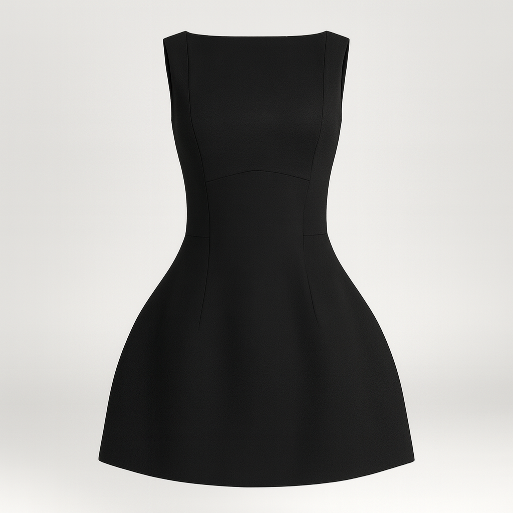 The Kiara Structured A-Line Black Dress – Dresses – Black – Lila Faye