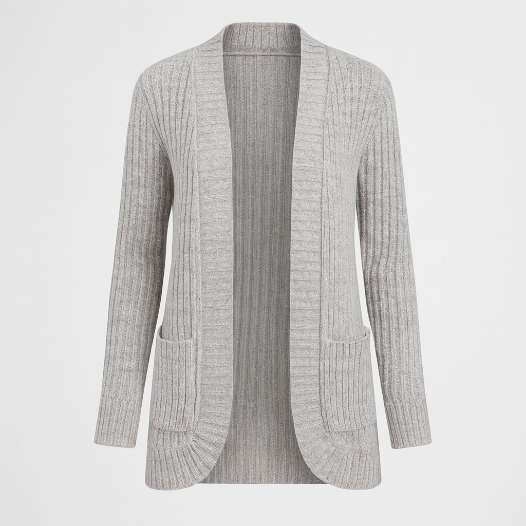 The Dorevelle Knit Cardigan – Sweater – Light Gray – Lila Faye