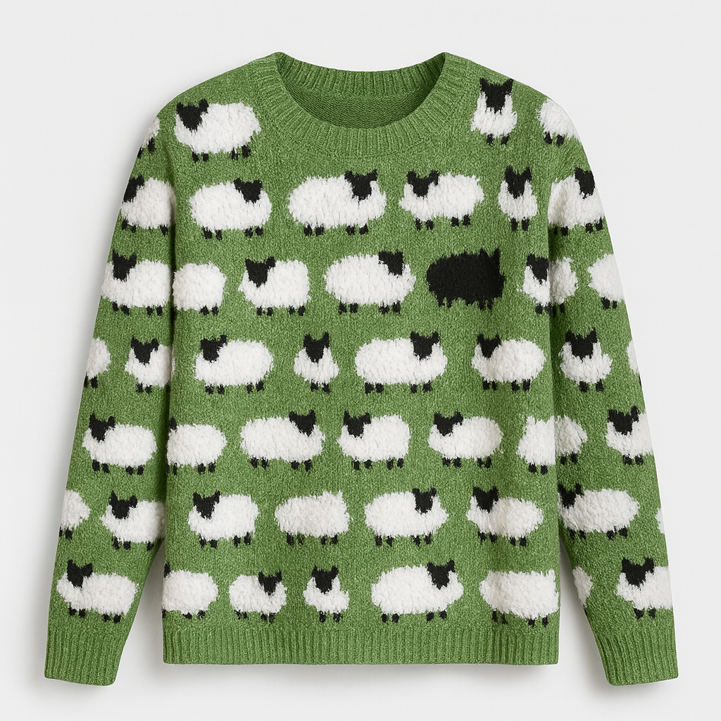 The Meadow Sheep Knit Sweater – Sweaters – Multicolour 1 – Lila Faye