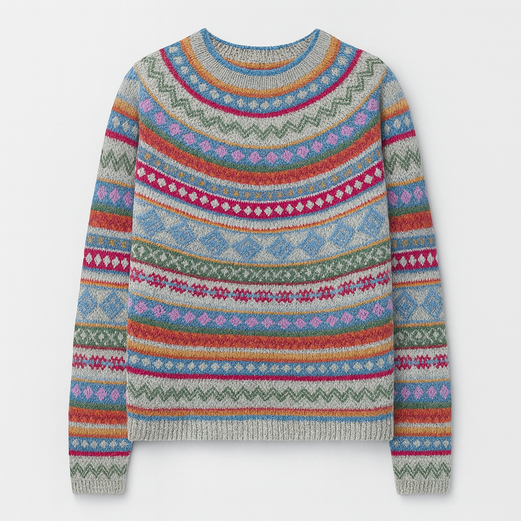 The Marisol Patterned Sweater – Sweaters – Multicolour 3 – Lila Faye