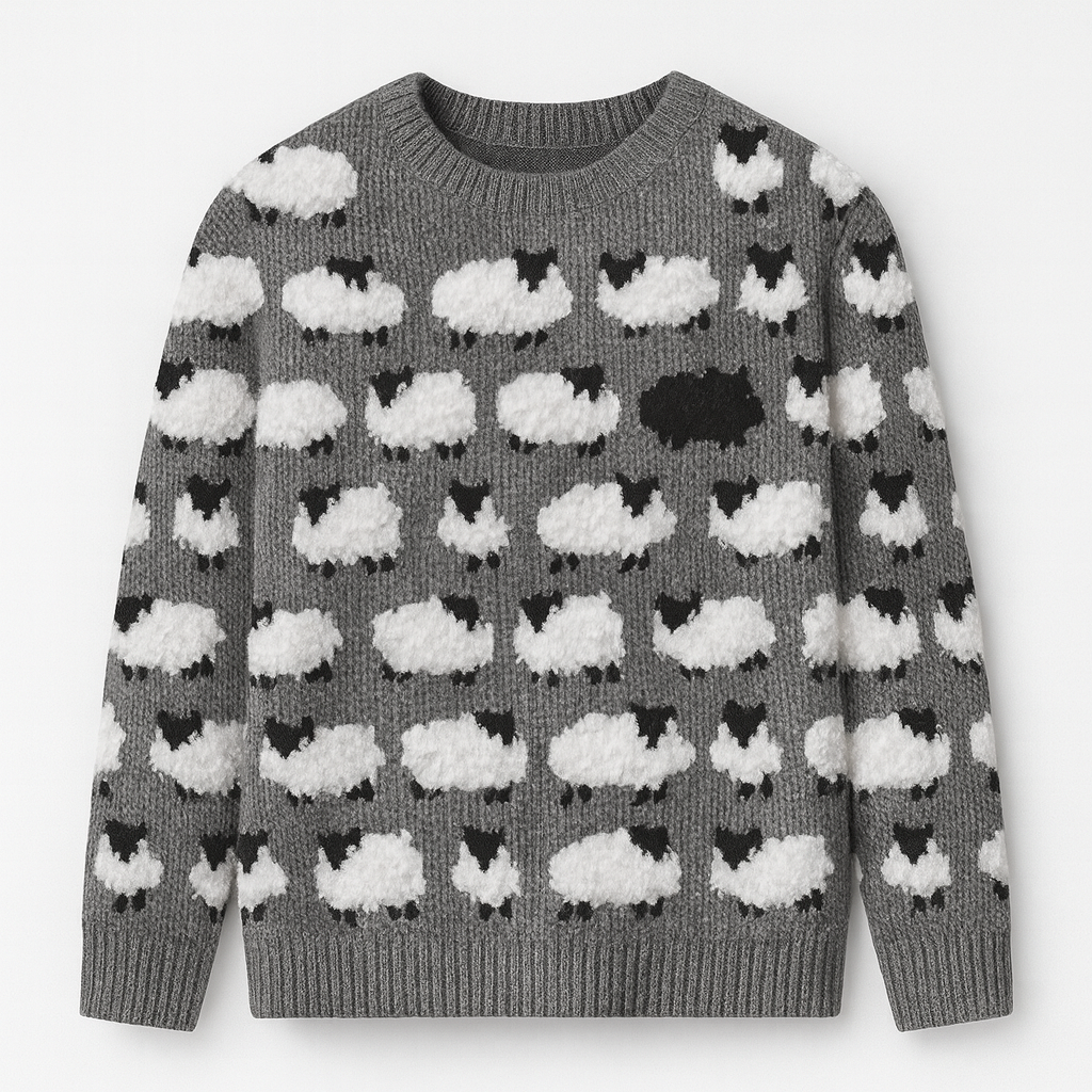 The Meadow Sheep Knit Sweater – Sweaters – Multicolour 3 – Lila Faye