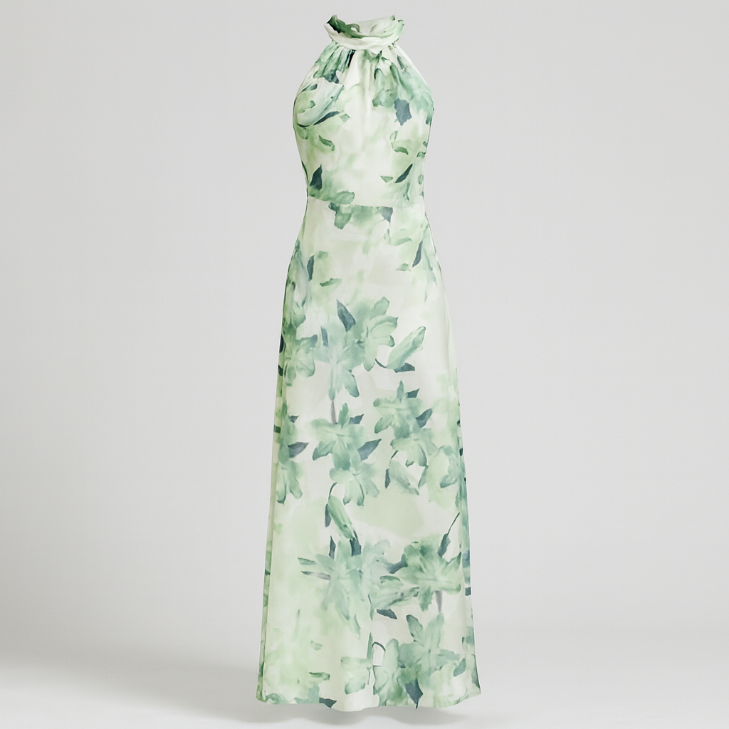 The Elara Floral Halter Dress – Dress – – Lila Faye