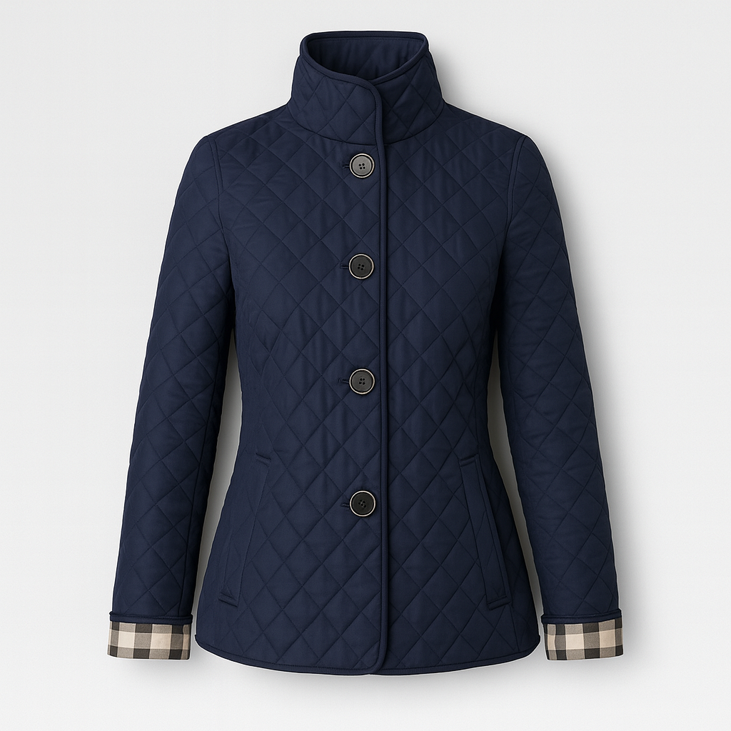 The Camille Quilted Jacket – Jacket – Navy – Lila Faye