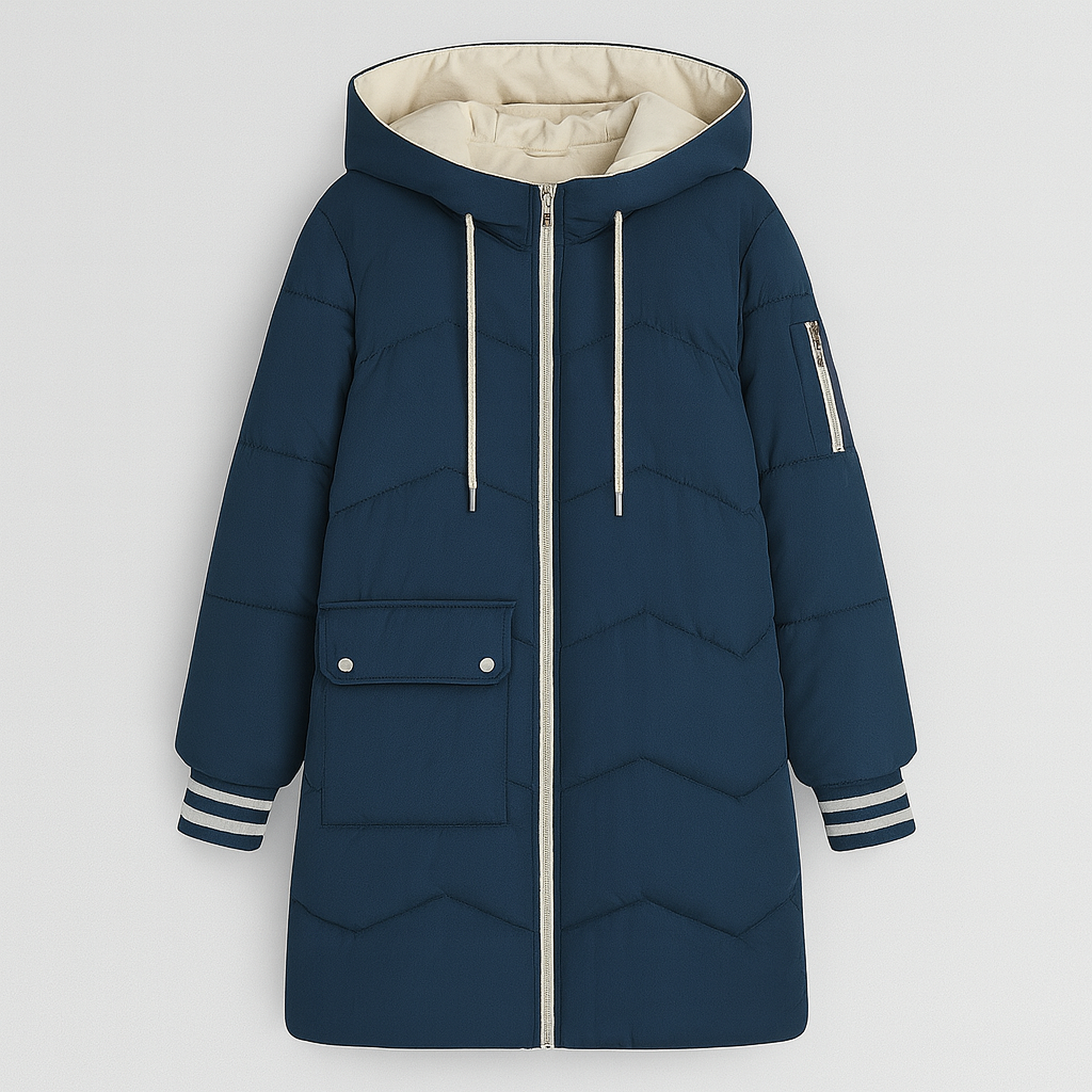 The Aurora Winter Down Parka – Jacket – Navy – Lila Faye
