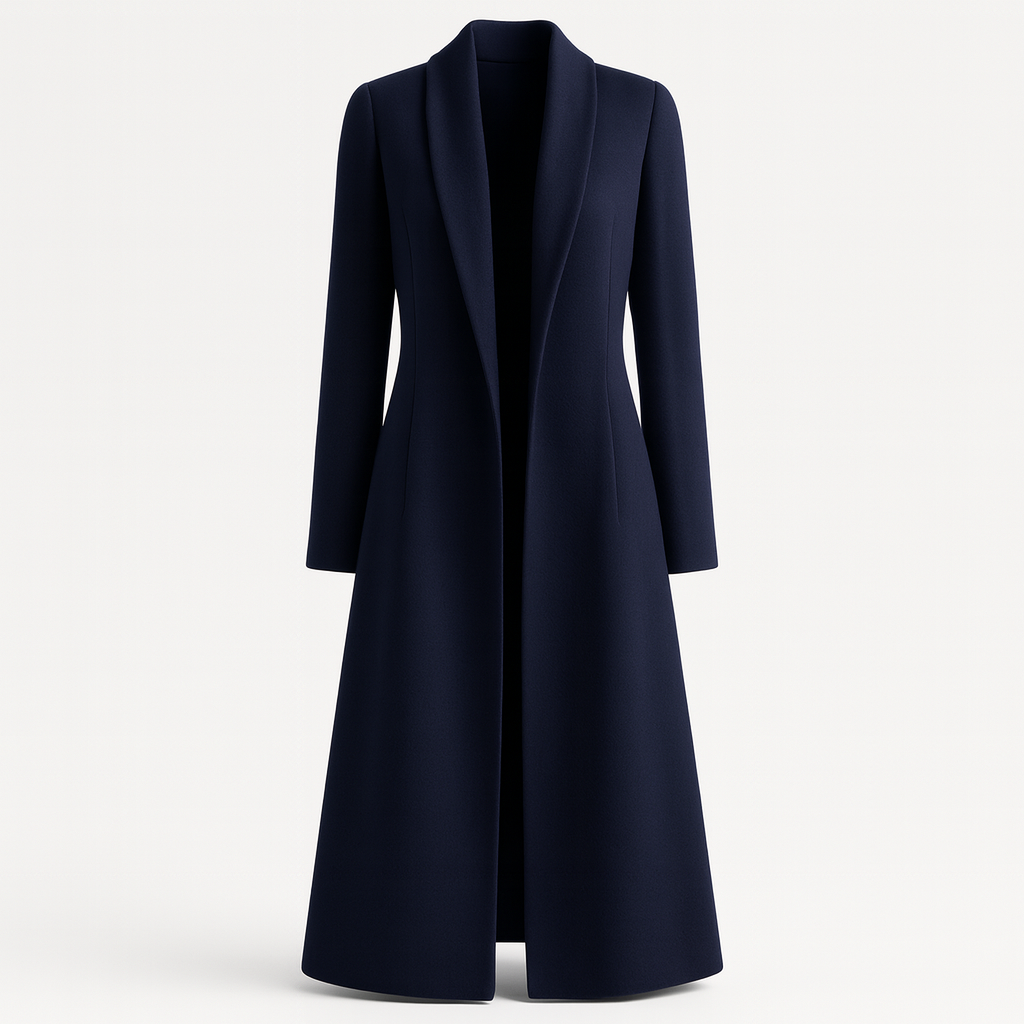The Elowen Plus Size Overcoat – Coat – Navy – Lila Faye