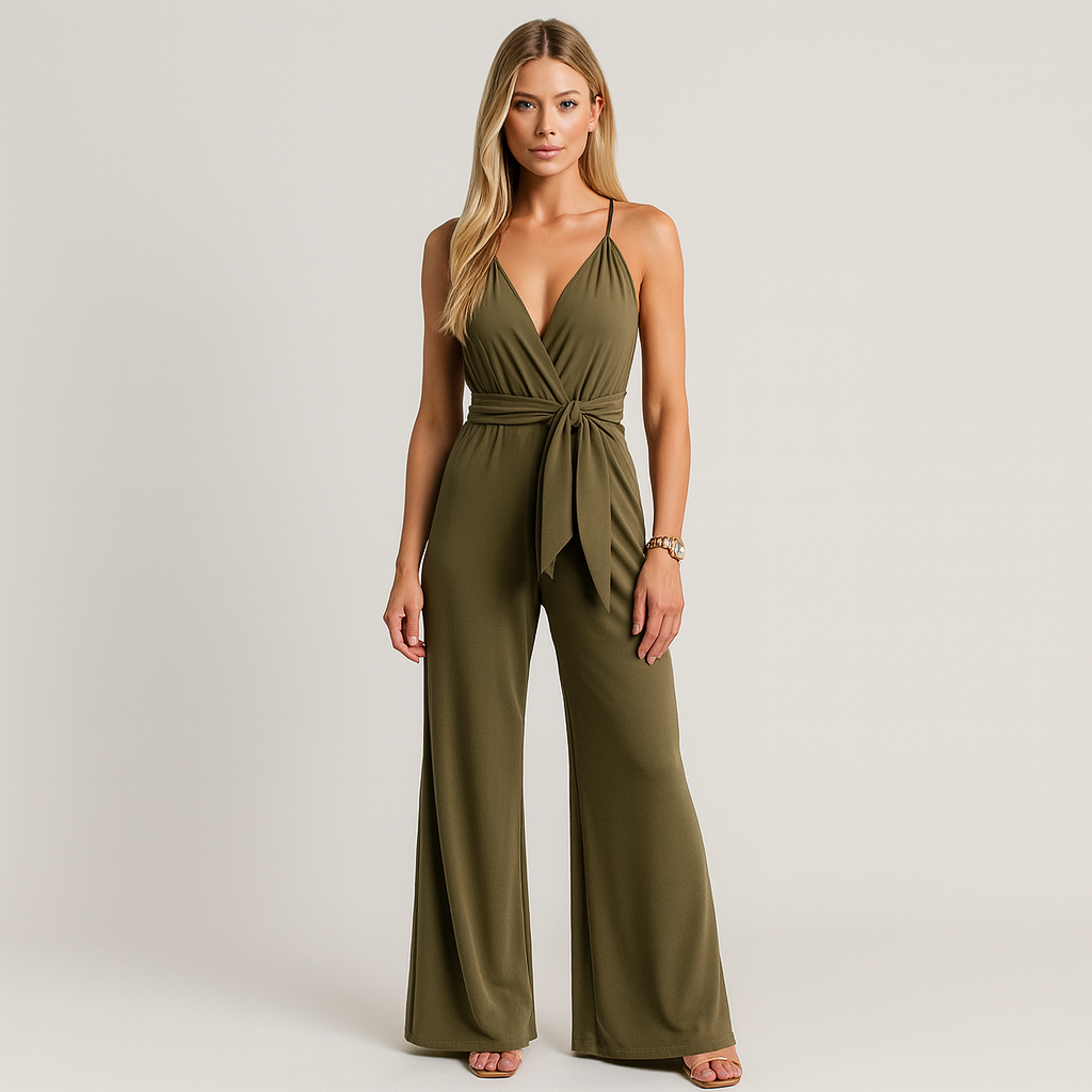 The Serena Pleated Belted Jumpsuit – Jumpsuits – – Lila Faye