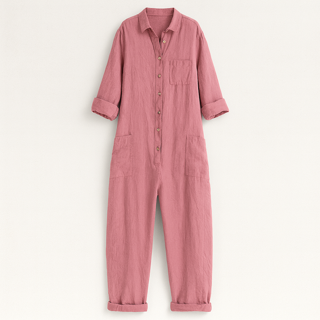 The Aria Linen Jumpsuit – Jumpsuits – Pink – Lila Faye