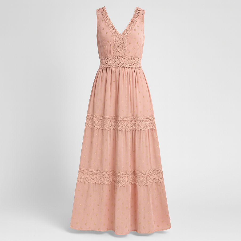 The Hera Boho Maxi Dress – Dress – Pink – Lila Faye