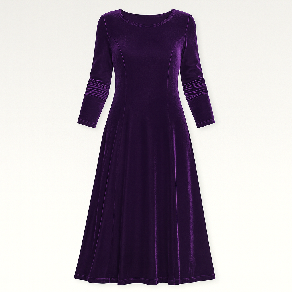 The Amara Velvet Midi Dress – Dress – Purple – Lila Faye