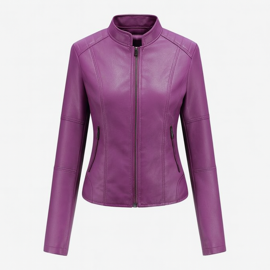 The Liriel Leather Jacket – Jacket – Purple – Lila Faye