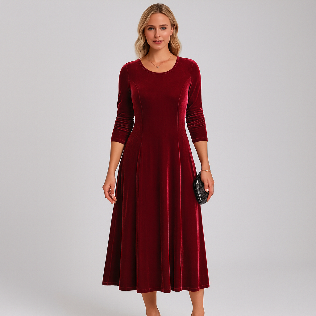 The Amara Velvet Midi Dress – Dress – – Lila Faye