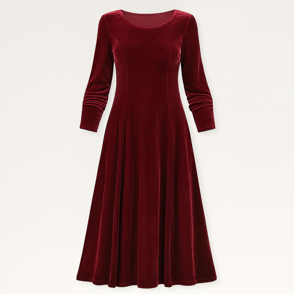 The Amara Velvet Midi Dress – Dress – Red – Lila Faye