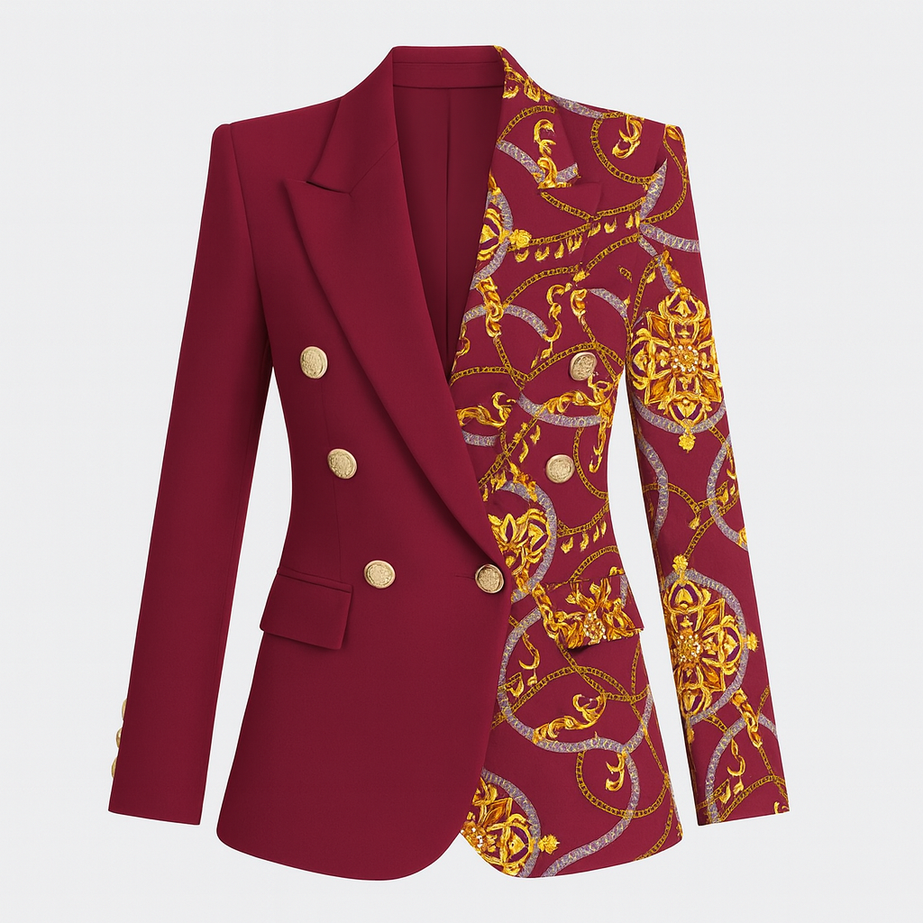 The Valentina Asymmetrical Blazer – Jacket – Red – Lila Faye