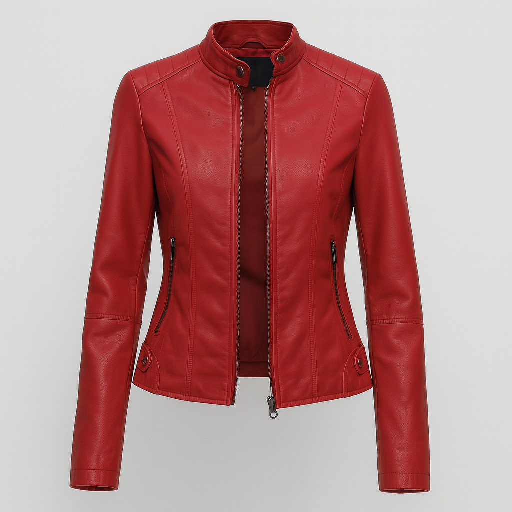 The Liriel Leather Jacket – Jacket – Red – Lila Faye