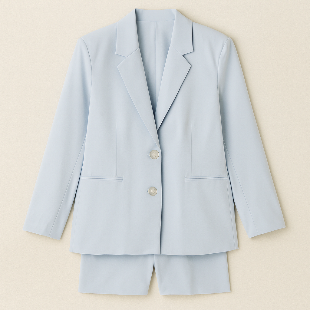The Amy Two-Button Blazer – – Blue–Lila Faye