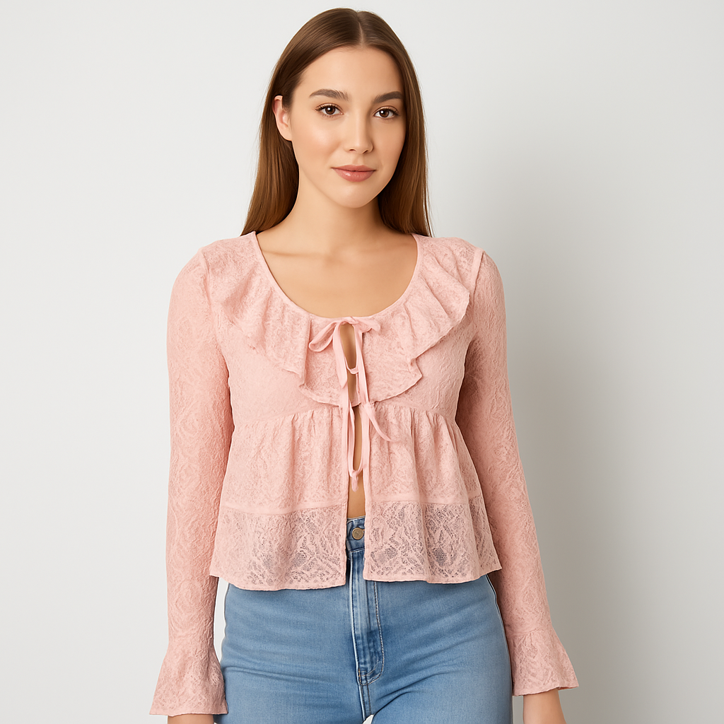 The Emilia Lace Ruffle Top – – –Lila Faye