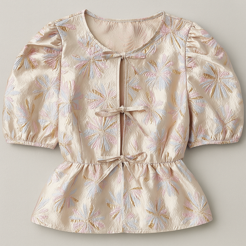 The Fleur Bloom Top – – Beige–Lila Faye