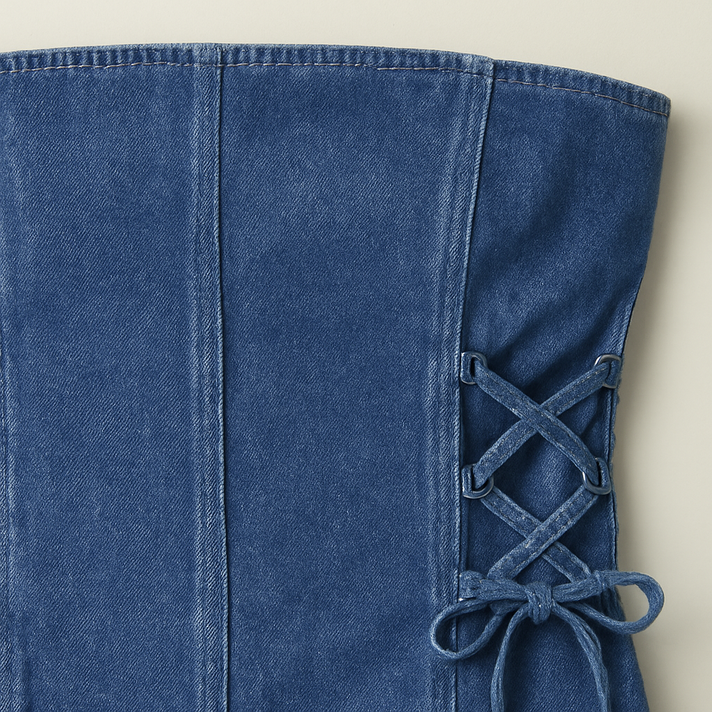 The London Denim Lace Tube Top – – –Lila Faye