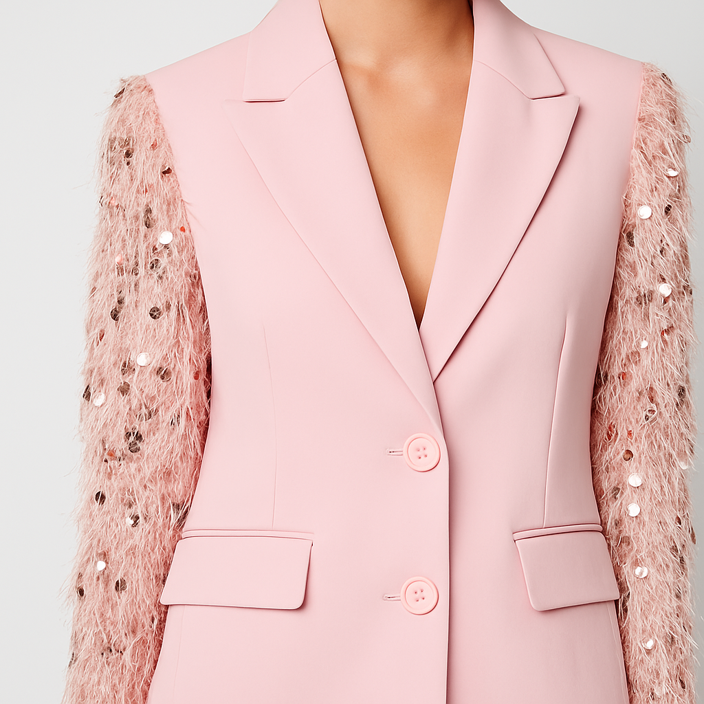 The Luna Sparkle Feather Blazer – – –Lila Faye
