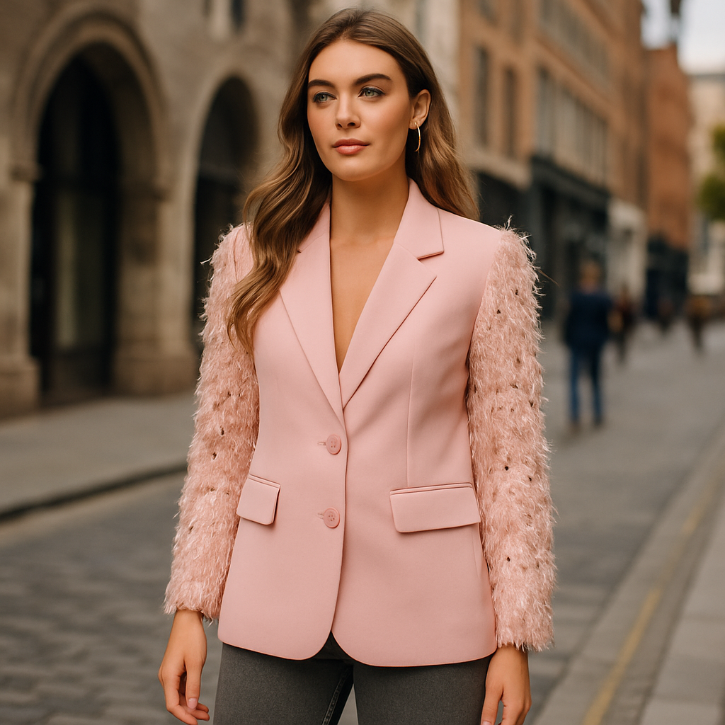 The Luna Sparkle Feather Blazer – – –Lila Faye