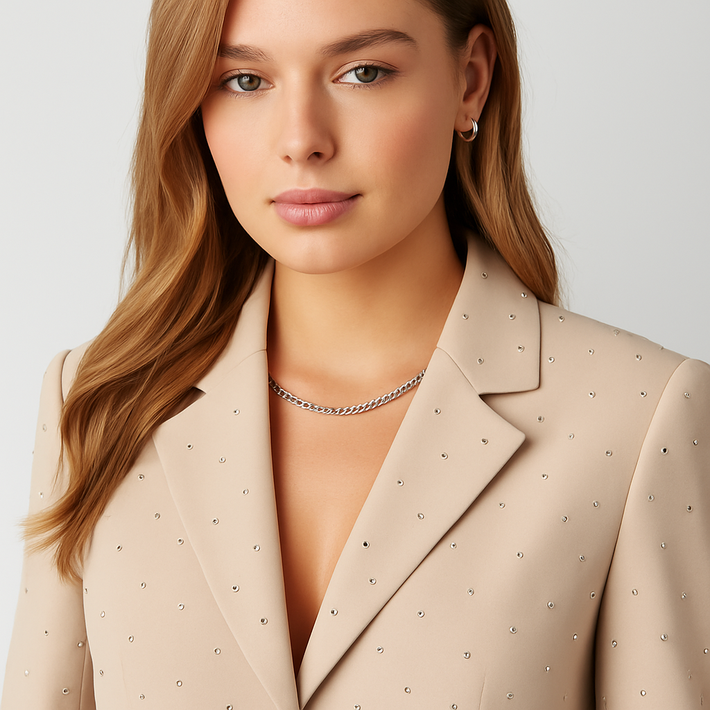 The Noa Embellished Lace-Up Blazer – – –Lila Faye