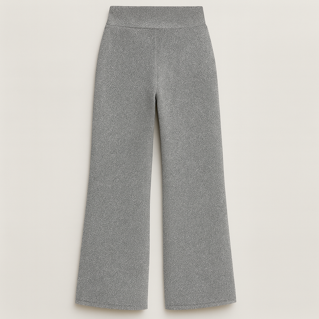 Wide-leg yoga pants with crossover waistband and side pockets, styled for active and athleisure looks