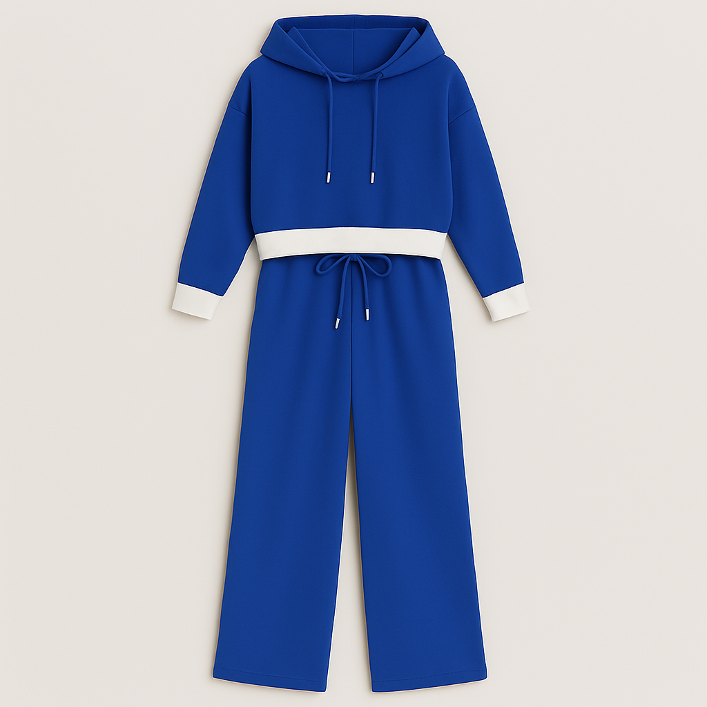 Wide-leg lounge pants with drawstring waist and relaxed fit, styled for everyday comfort and casual looks