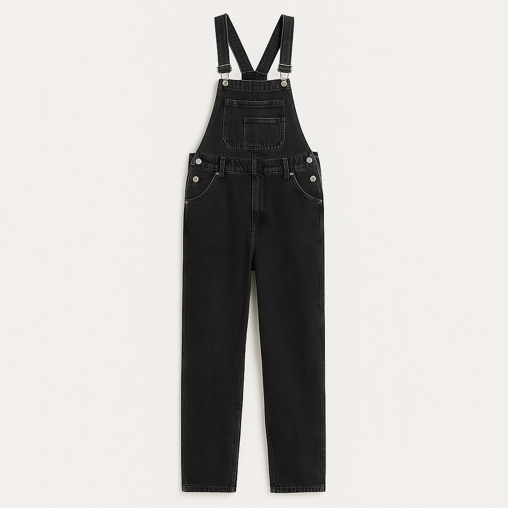 The Heirani Denim Overalls – Jumpsuit – Black – Lila Faye