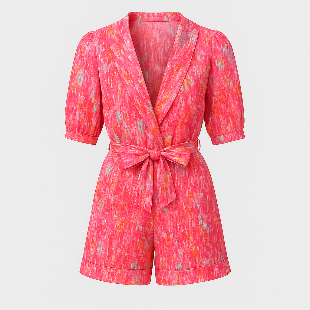 The Hyeon Printed Romper – Romper – Pink – Lila Faye