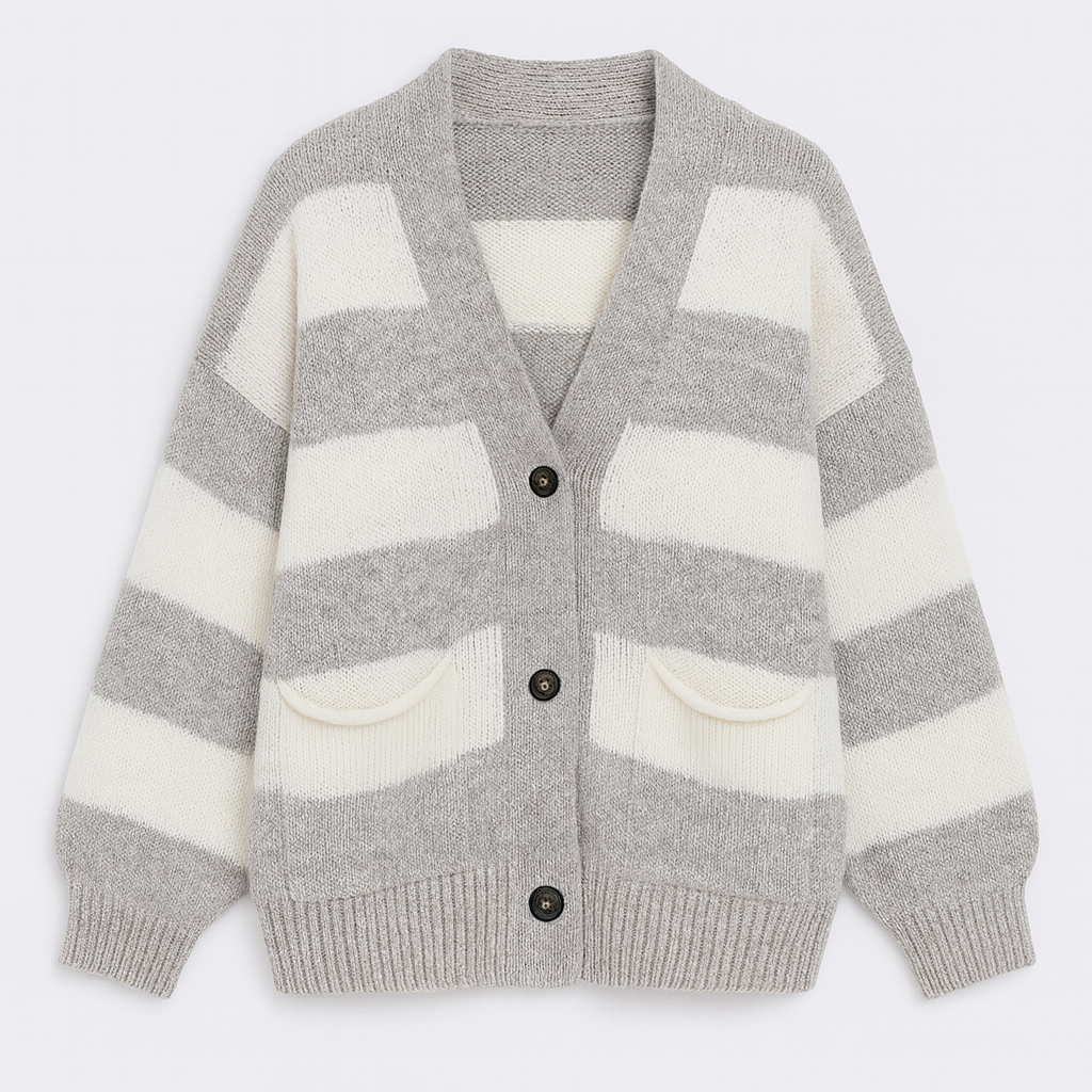 The Intan Buttoned Cardigan – Cardigan – Grey – Lila Faye