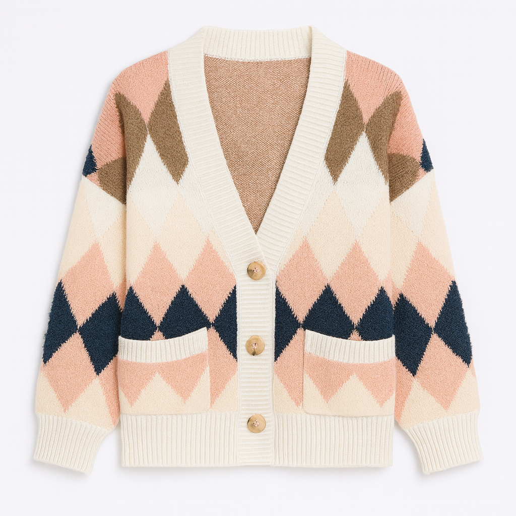 The Khushi Patterned Cardigan – Cardigan – Cream – Lila Faye