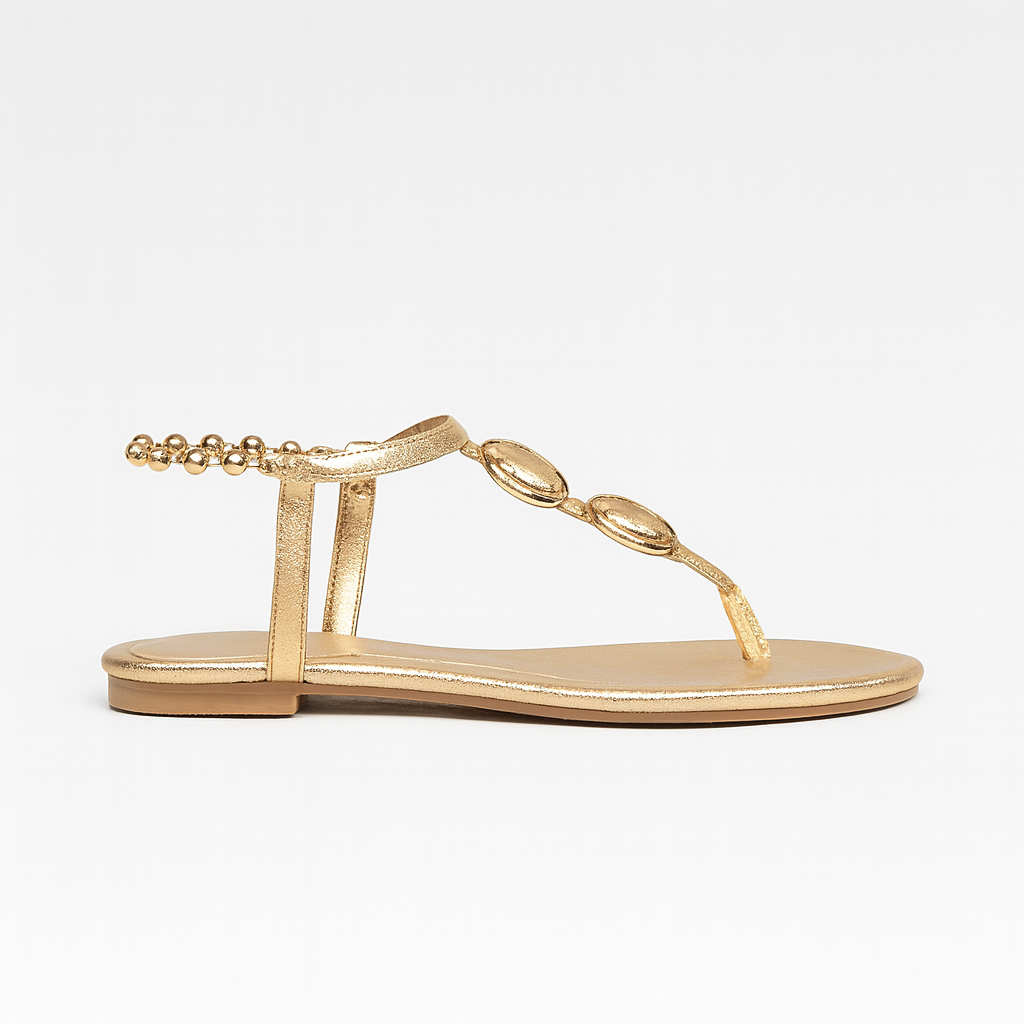 Sandals with ankle strap and gem-accented straps, designed for versatile everyday and evening wear