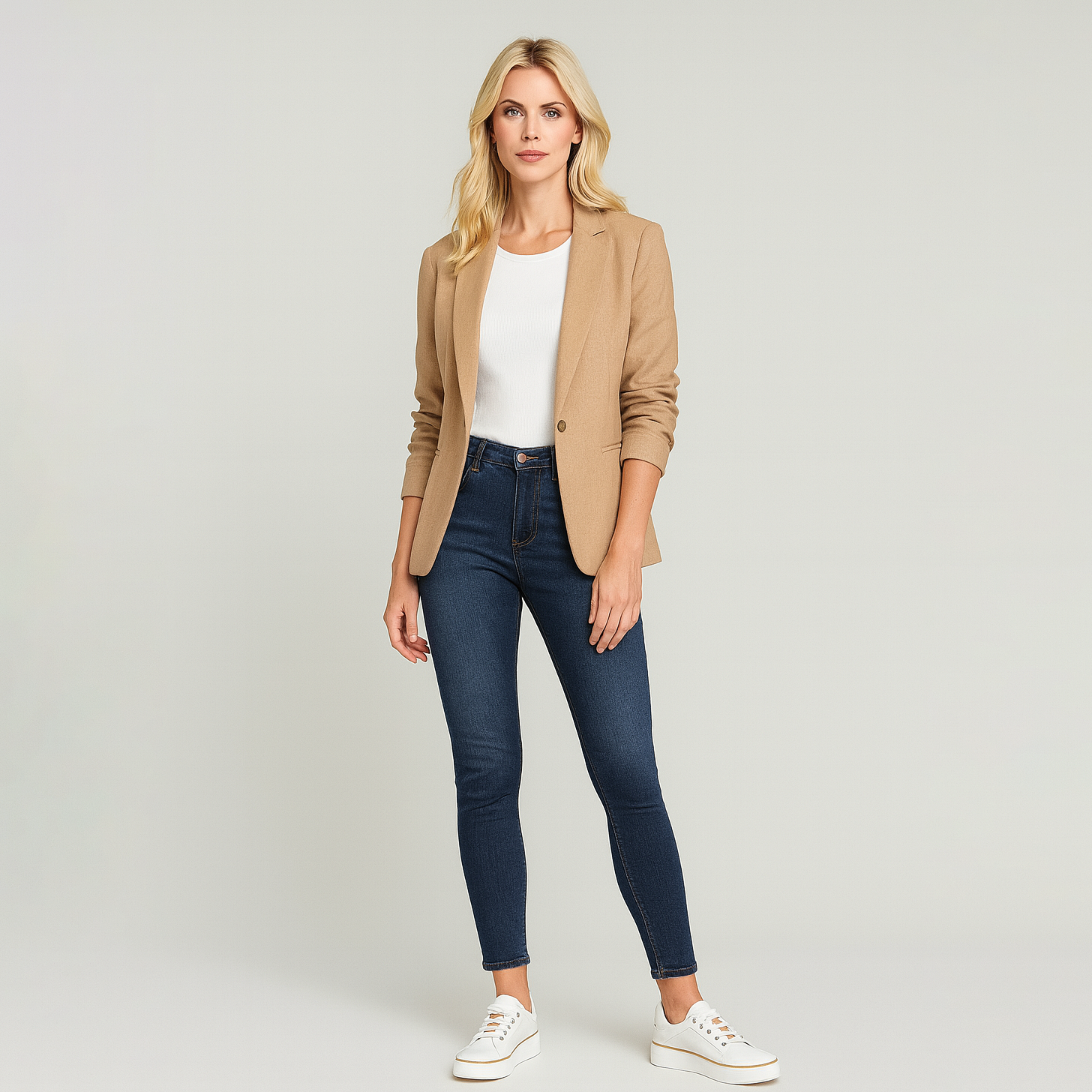 Platform sneakers with gold trim accents and lace-up design