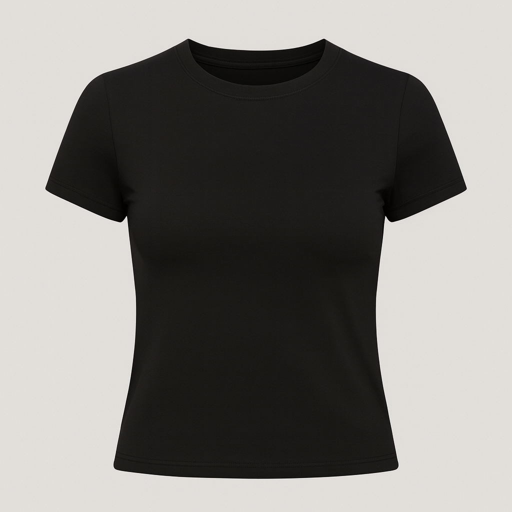 The Nova Fitted Tee – – Black–Lila Faye