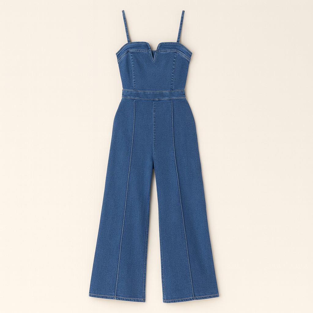 The Sitti Wide-Leg Jumpsuit – Jumpsuit – Blue – Lila Faye
